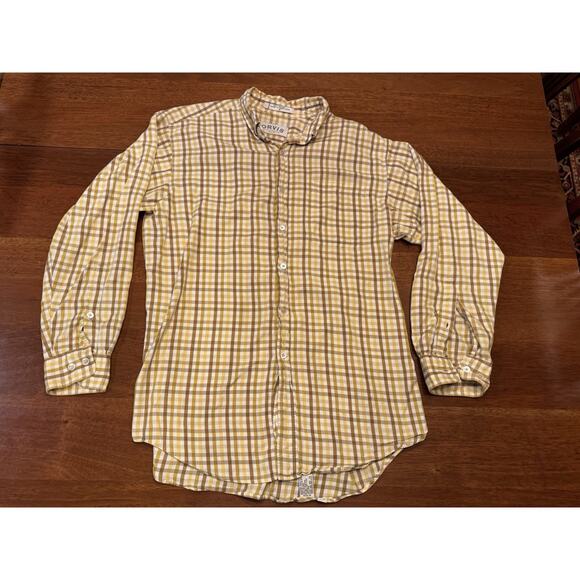 Medium Orvis Cotton Windowpane Checkered Button Down Shirt Long Sleeve Green - Picture 1 of 9